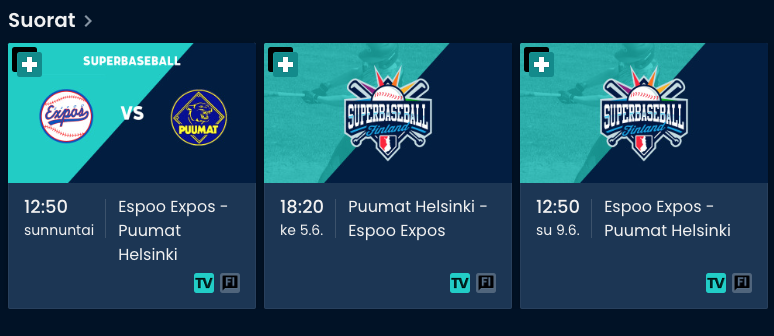 Kotimainen Superbaseball TV-aikaan